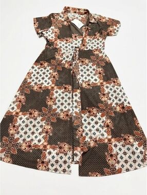 New with Tags EMBER Paisley Patchwork Short Sleeve Duster Cardigan - Size L